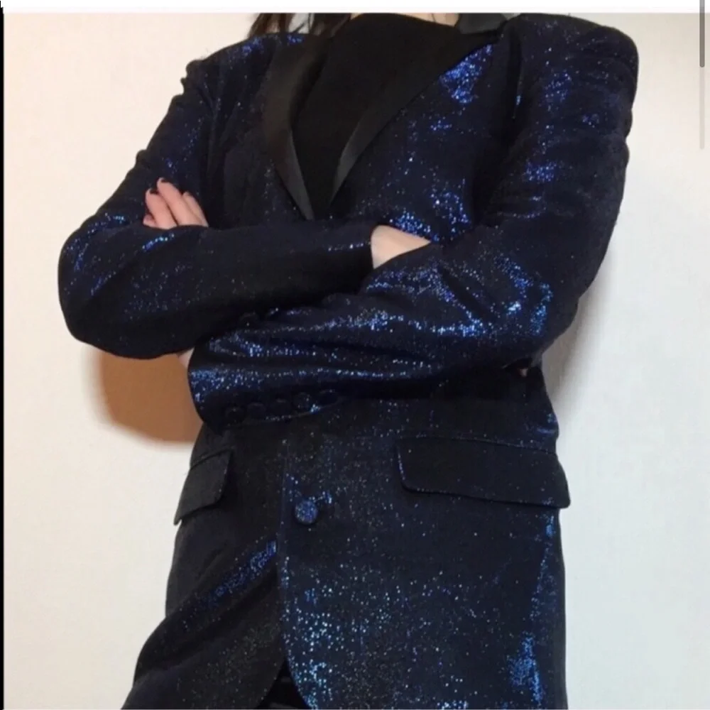 Joe’s Jeans Heidi Blue Tuxedo Jacket - Picture 3 of 12